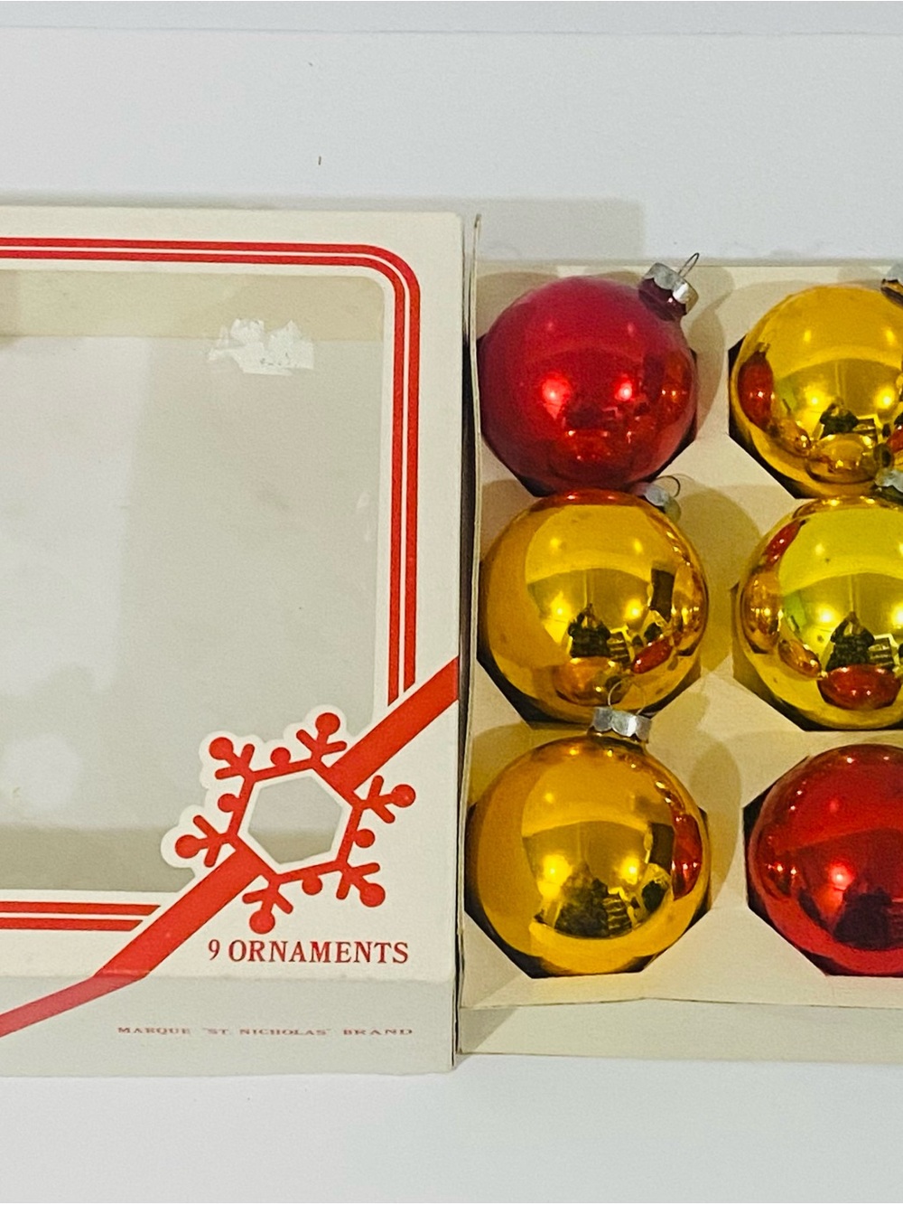 Classic Red and Gold Holiday Ornaments - 9 Pack